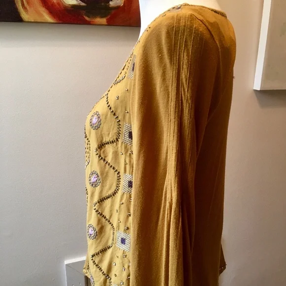 Free People beaded bell sleeve top - Picture 4 of 8